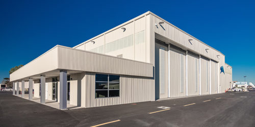 Steel Hangar Building with Attached Office