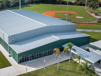 Professional baseball indoor training facility