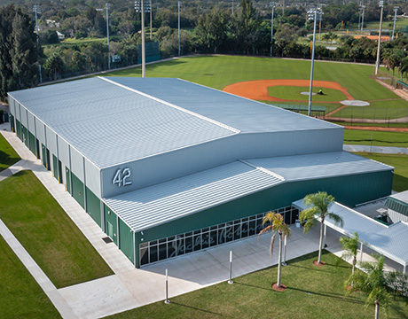 Steel building pro-baseball training facility