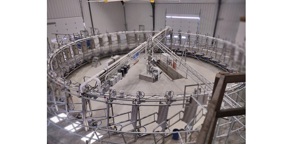 Dairy parlor interior - metal building