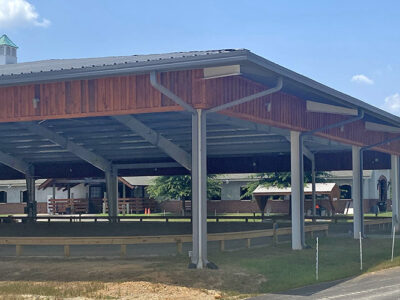 steel building canopy horse arena