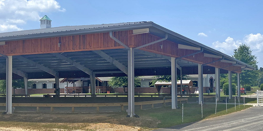 steel building canopy horse arena