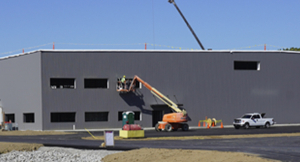 Installation of a metal building