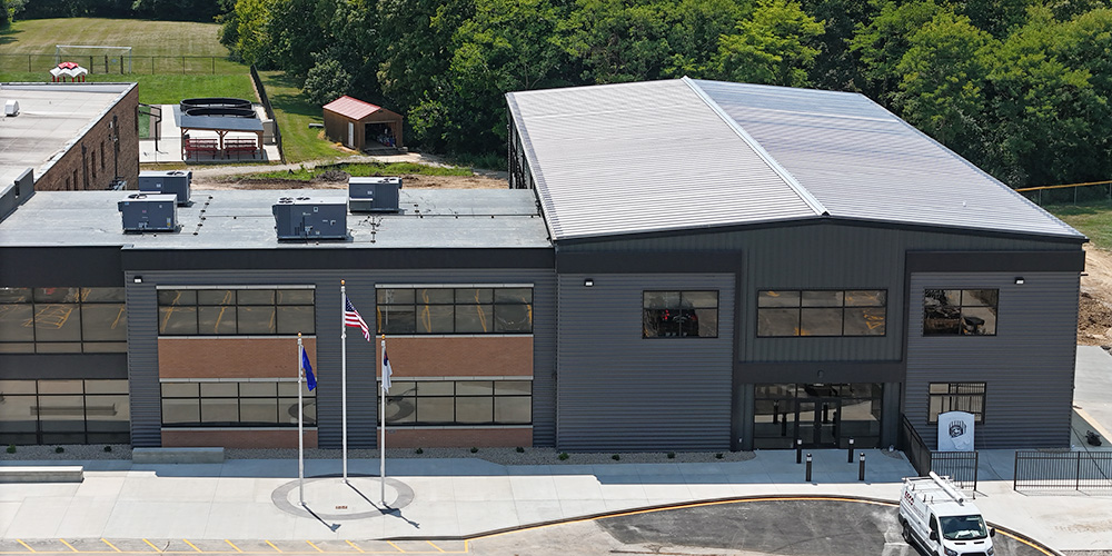 Metal building gymnasium