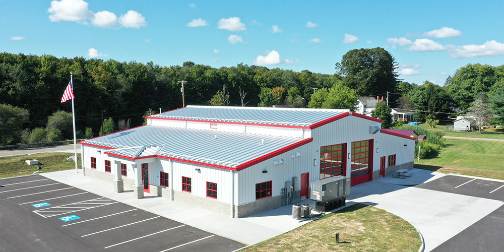 Fire station metal building
