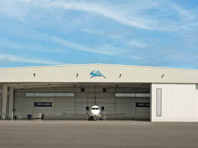 Metal building hangar